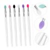 BAZEITFLOW 6PCS Large Silicone Eyeshadow Brush Soft Sequin Heads Makeup Tool for Travel Home Professional Use Mixed Colors view 3