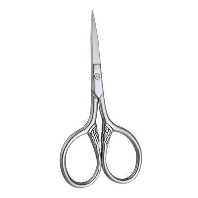 HEALEEP Stainless Steel Mustache Scissors for Men Beard Shears with Mirror Polished Blades Precise Facial Hair Trimming Tool for Beard and Mustache Grooming Rust Silver Design