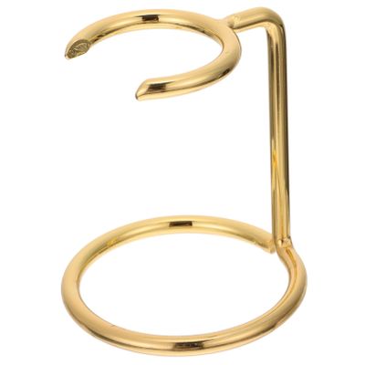 BEBEMOKO Metal Shaving Brush Rack with Razor Holder Resistant Gold Shaving Stand for Men Upside Down Brush Holder Organized Bathroom Barber Tool Storage