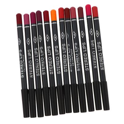 AUTSUPPL 12Pcs Matte Lip Liner Pencil Lip Shaping Cosmetic Accessory for Precise Longwear and Smudge Resistant Portable for Daily Use and Gift