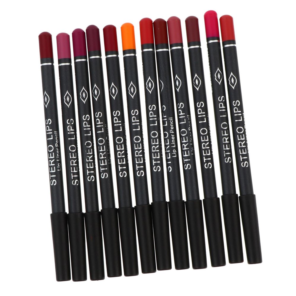 AUTSUPPL 12Pcs Matte Lip Liner Pencil Lip Shaping Cosmetic Accessory for Precise Longwear and Smudge Resistant Portable for Daily Use and Gift