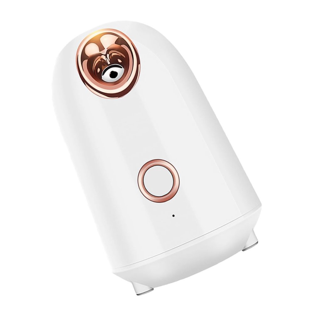 PAMINGONO Moisturizing Facial Steamer with Warm Mist for Abs Skin Humidifier Nano Spray Face Treatment Tool US Plug Ivory White for Deep Pore Cleansing and Hydration