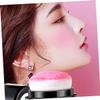 Healeved Loose Powder Blush with Mushroom Head Puff for Cheeks Natural Finish Makeup Portable and Blendable Oil Control Coral Red Cushion Blush for Women view 2