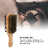 BRRNOO Beard Brush, Double Sided Beard Grooming Tool with Rubber Wood Handle for Men, Removes Shavings and Impurities, Brush with Nylon Clean Dust view 2