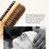 BRRNOO Beard Brush, Double Sided Beard Grooming Tool with Rubber Wood Handle for Men, Removes Shavings and Impurities, Brush with Nylon Clean Dust view 3