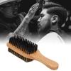 BRRNOO Beard Brush, Double Sided Beard Grooming Tool with Rubber Wood Handle for Men, Removes Shavings and Impurities, Brush with Nylon Clean Dust view 4