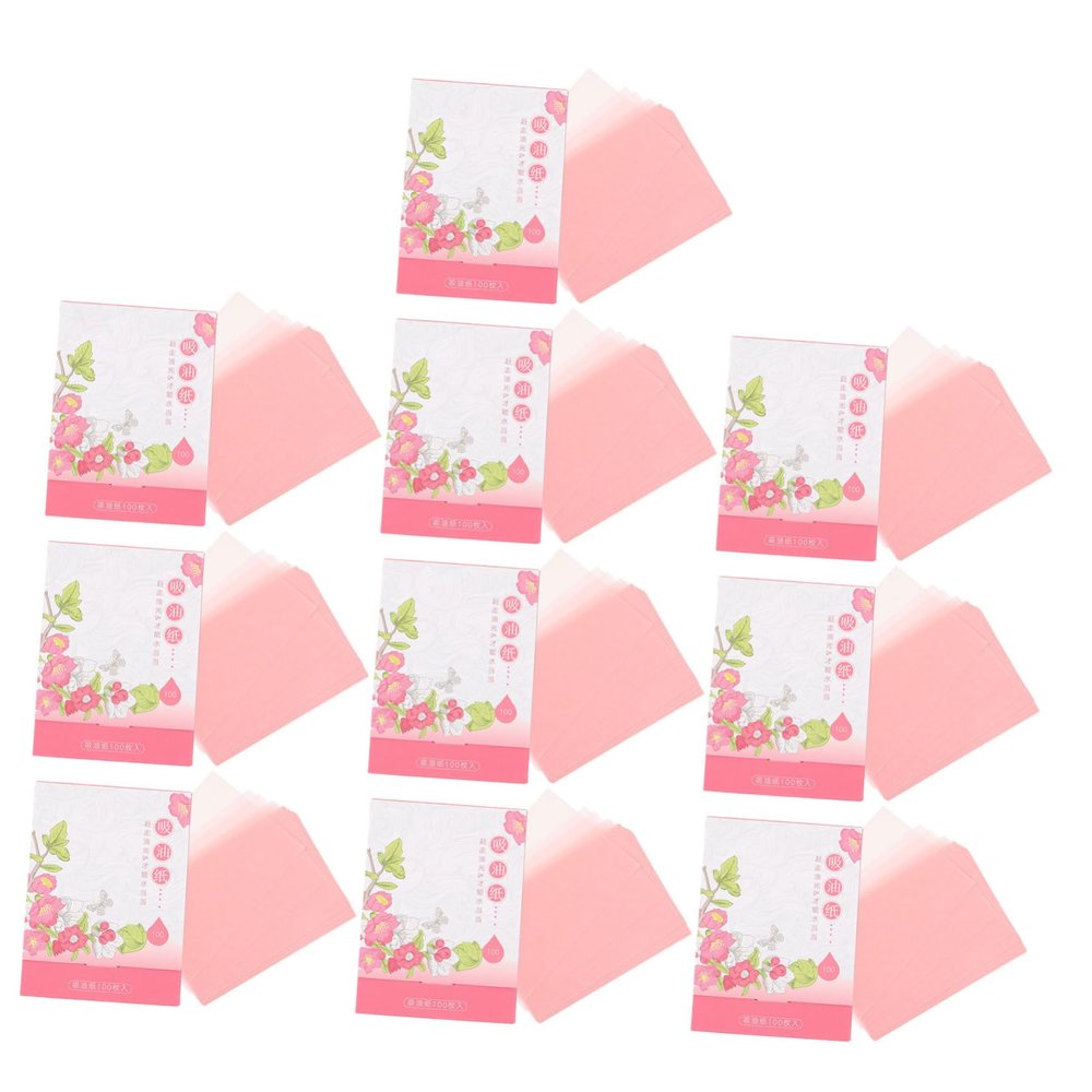 Garneck 10 Boxes Portable Facial Oil Absorbing Ultra Thin Blotting Paper for Oily Skin Handy Oil Control Tissues for Women for Home Office Gym and Outdoor Use