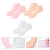 SKISUNO 3Pairs Womens Moisturizing Socks for Dry Cracked Feet Breathable Protective Foot Covers with Intensive Hydration Lightweight for Travel in XL White Pink Nude view 2