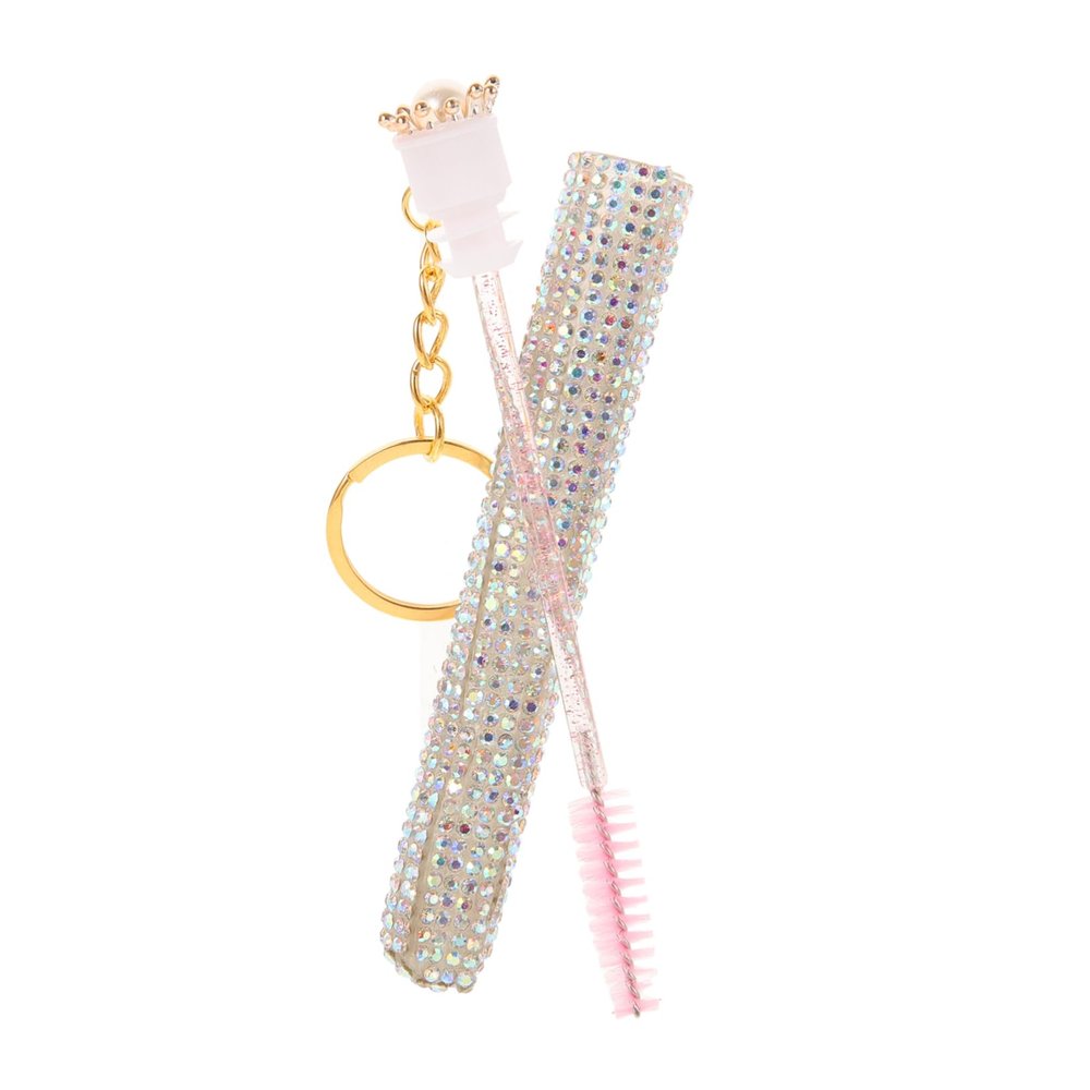 BAZEITFLOW Diamond Crystal Handle Disposable Eyelash Brush for Mascara Application and Lash Separation Versatile Lash Wand Comb Preventing Clumps Easy to Clean Makeup Tool for Precise Eye