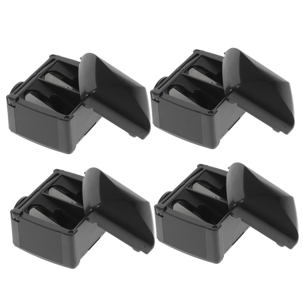 NULYLU 4pcs Makeup Pencil Sharpener Dual Cosmetic Eyebrow Lip Liner Sharpener Portable Tool for Precise Brow Pencil and Eyeliner Maintenance Black Random Color