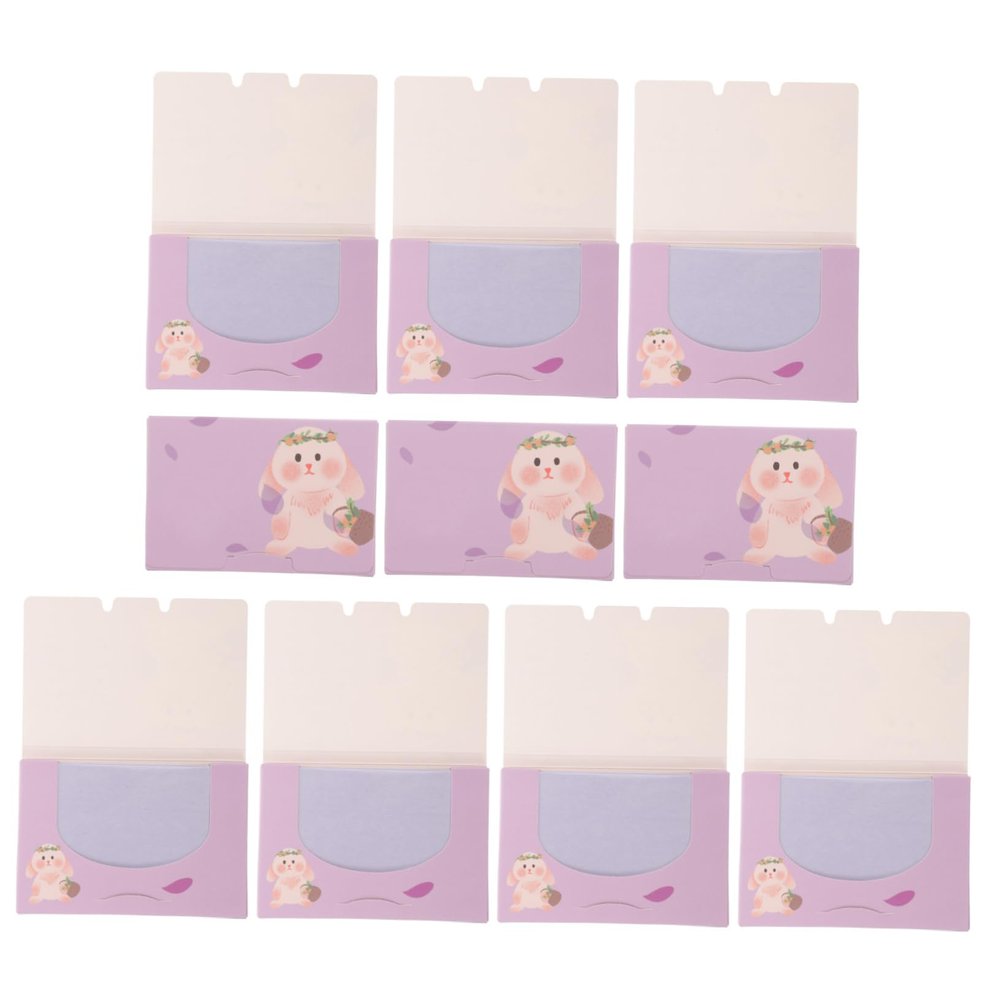 VINTORKY 10 Boxes Oil Absorbing Paper for Face Double Sided Blotting for Oily Skin Care Portable Compact for Go Oil Control and Shine Removal Total