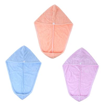 Beaupretty 3pcs Coral Fleece Hair Drying Towels Fast Absorbent Caps for Women Quick Dry Hair Care Wraps in Pink Purple Blue for Home Travel Dormitory