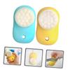 ARTSEWPLY 2pcs Double Sided Silicone Facial Brush for Women Deep Cleansing and Gentle Exfoliation Soft Bristles for Blackhead Removal and Facial Massage Portable Face Cleaning Tool in Lemon view 2