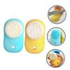 ARTSEWPLY 2pcs Double Sided Silicone Facial Brush for Women Deep Cleansing and Gentle Exfoliation Soft Bristles for Blackhead Removal and Facial Massage Portable Face Cleaning Tool in Lemon view 4