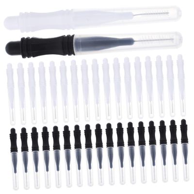 Beaupretty 60 pcs Micro Eyebrow Brush Tool with Protective Caps Lightweight Portable Brow Lamination Spoolies Compact for Easy Use and Dust Prevention Black and White