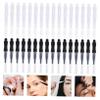 Beaupretty 60 pcs Micro Eyebrow Brush Tool with Protective Caps Lightweight Portable Brow Lamination Spoolies Compact for Easy Use and Dust Prevention Black and White view 4