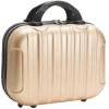 Tlence 13" Hard Shell Makeup Travel Case, Portable Hand Luggage with Elastic Band, ABS Carrying Cosmetic Suitcase, Small Train Makeup Storage Organizer Box for Toiletry, Gifts for Women, Champagne view 1
