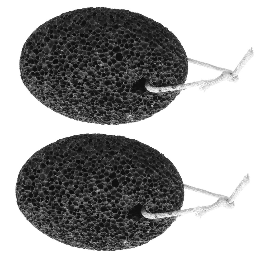 BATHVEVE 2pcs Natural Pumice Stone Foot Scraper with Hanging Rope Ergonomic Callus Remover for Home Pedicure Softens Hard Skin Exfoliating Foot File for Dead Skin and Callus Removal