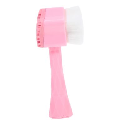 ADOCARN Manual Facial Cleansing Brush Portable Soft Silicone Exfoliating Scrubber for Women Lightweight Skin Care Massage Tool for Cleaning at Home and Travel Pink Random Color