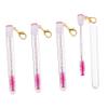 COOPHYA 4pcs Eyelash Brush Tubes with Keychain Mascara Wands Long Bright Rose Red Makeup Applicators for Precise Lash Grooming and Eye Look view 1