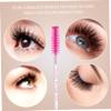 COOPHYA 4pcs Eyelash Brush Tubes with Keychain Mascara Wands Long Bright Rose Red Makeup Applicators for Precise Lash Grooming and Eye Look view 2