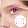 COOPHYA 4pcs Eyelash Brush Tubes with Keychain Mascara Wands Long Bright Rose Red Makeup Applicators for Precise Lash Grooming and Eye Look view 4