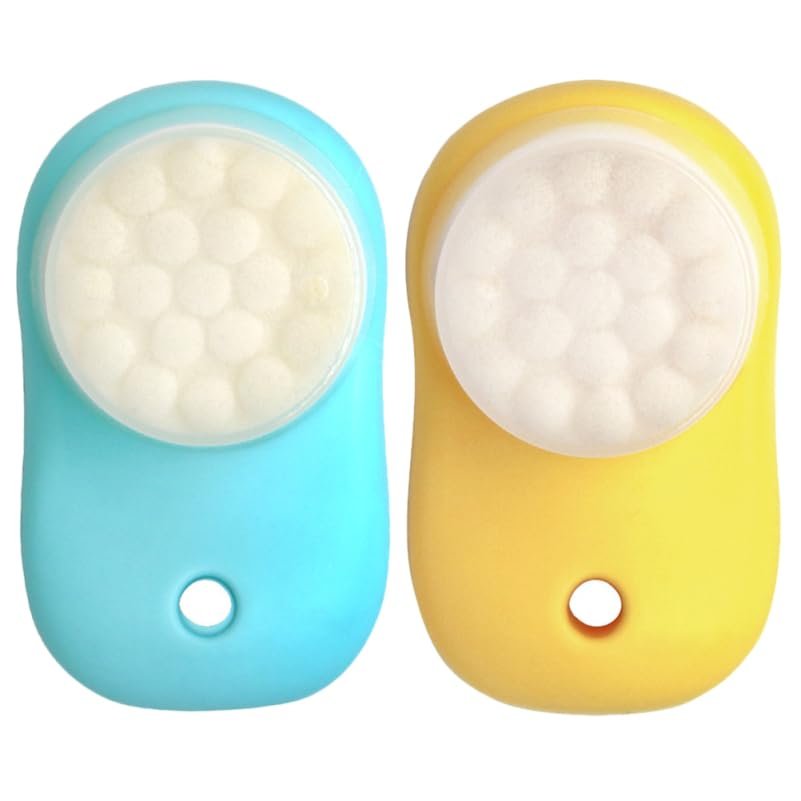 Beaupretty 2Pcs Double-Sided Facial Brush for Deep Pore Cleansing and Gentle Exfoliation Face Wash Brush Silicone Skin Cleansing Tool for Women Portable and Ergonomic