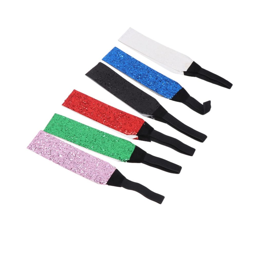 WEKADRIN 6PCS Glitter Sequin Headbands Elastic Sparkly Hair Bands for Women Bright Candy Colors Fashion Accessories for Parties Festivals Cosplay and Cheerleading Events Random Color