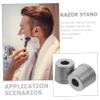 Beaupretty 2pcs Manual Razor Holder with Base for Bathroom Countertops Safety Razor Stand with Smooth Edges Portable and Space Saving Storage for Men Shaving Accessories view 2