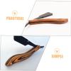 OUNONA Manual Folding Razor with Wooden Handle Stainless Steel Beard Grooming Tool for Men and Women Portable Compact Shaving Razor for Facial Hair Trimming and Mustache Shaving Safe view 4