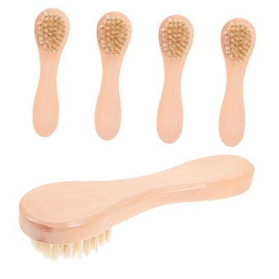Beaupretty 5pcs Wooden Facial Brush for Women Soft Bristle Manual Face Wash Brush Deep Cleansing and Massage Tool Portable Skin Cleanser for Daily Skincare and Travel