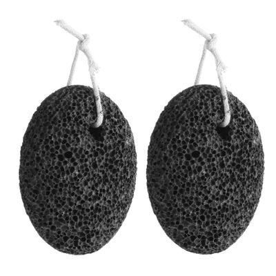 HONITANO 2pcs Natural Pumice Stone Callus Remover with Hanging Rope for Feet Care Softens Hard Skin and Dead Skin Exfoliation Home Pedicure Tool for Heels Elbows and Hands