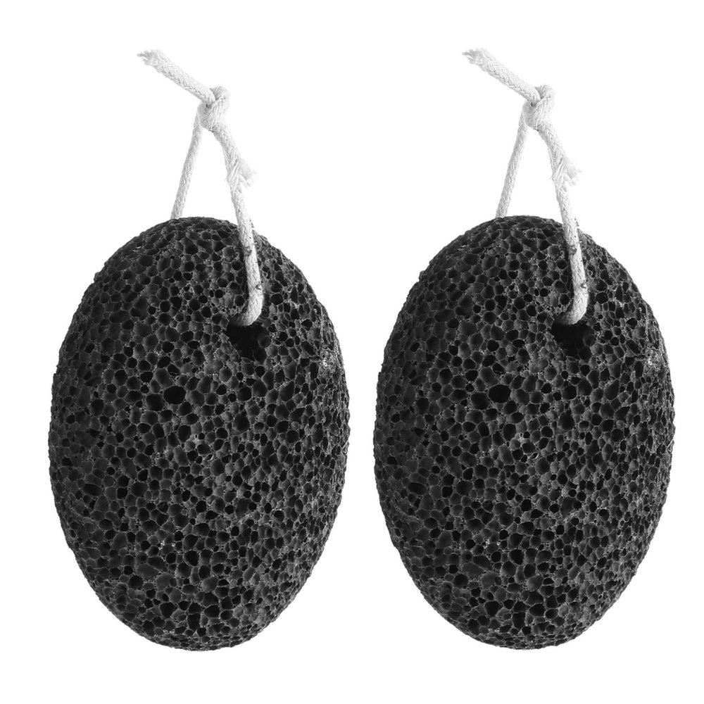 HONITANO 2pcs Natural Pumice Stone Callus Remover with Hanging Rope for Feet Care Softens Hard Skin and Dead Skin Exfoliation Home Pedicure Tool for Heels Elbows and Hands