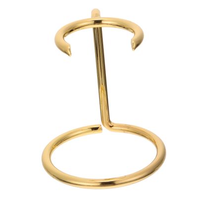 ARTSEWPLY Shaving Brush Rack Metal Stand with Nonslip Base Razor and Brush Holder for Mens Bathroom Storage Compact Gold Shaving Organizer for Daily Grooming