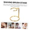 ARTSEWPLY Shaving Brush Rack Metal Stand with Nonslip Base Razor and Brush Holder for Mens Bathroom Storage Compact Gold Shaving Organizer for Daily Grooming view 3