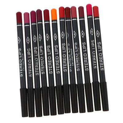 COOLHIYA 12Pcs Matte Lip Liner Pencil Cosmetic Accessory for Precise Lip Shaping Makeup Supplies to Enhance Lipstick and Prevent Feathering