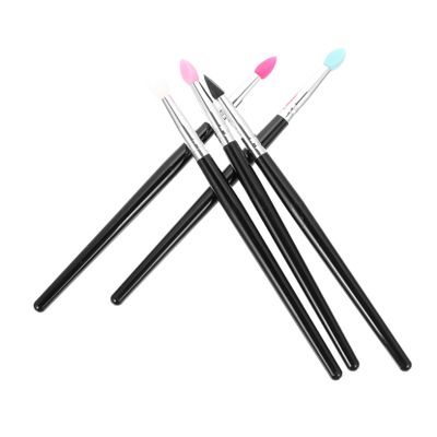 LRXIYODE 5Pcs Silicone Makeup Brushes for Women Multi Color Lipstick and Eyeshadow Applicators with Comfortable Handles Easy Clean Cosmetic Tools for Use