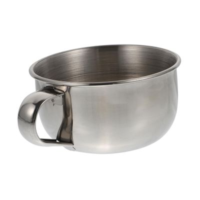 COSMEVIVI Practical Stainless Steel Men's Shaving Bowl with Handle for Comfortable Foaming Stable Design for Easy Bubble Creation and Safe Wet Shave Soap Vessel for Beard Care