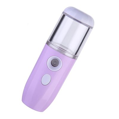 LOORGVEL Portable USB Facial Steamer with Water Tank Nanoscale Cool Mist Humidifier for Deep Skin Hydration and Oil Balance Compact Purple Face Moisturizer for Daily Use