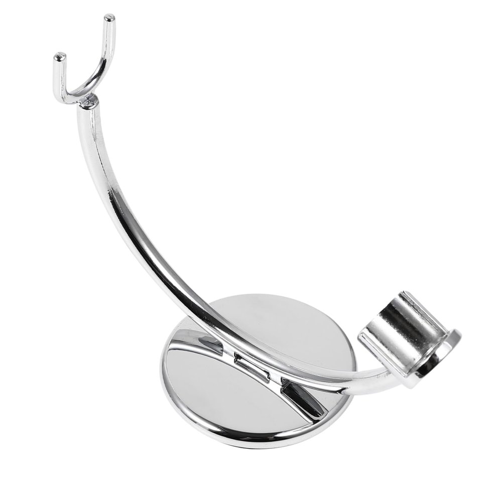 BAZEITFLOW Practical Straight Razor Stand for Men Compact Silver Razor Holder Space Saving Bathroom Organizer Men Convenient Shaving Tool Storage