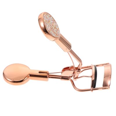 ADOCARN Wide Angle Eyelash Curler with Non Slip Grip Stainless Steel Cosmetic Tool in Rose Gold Gentle Pads for Comfortable Curling for Daily Makeup and Party Looks