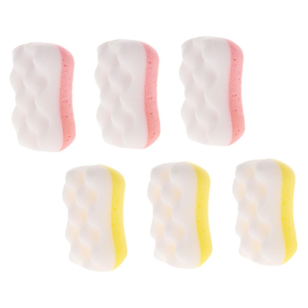 ADOCARN 6Pcs Gentle Body Cleaning Sponges for Shower Exfoliating Bath Scrubbers with Massage Effect Deep Skin Care and Dead Skin Removal Suitable for Adults and Random Colors Random Color