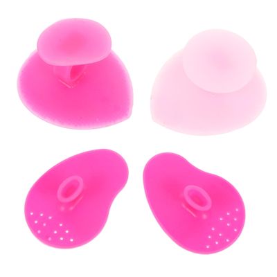 Baluue 4pcs Silicone Facial Cleansing Brush Deep Cleaning Skin Care Scrubber Lightweight Portable for Home and Travel Gentle Skin Random Colors Random Color