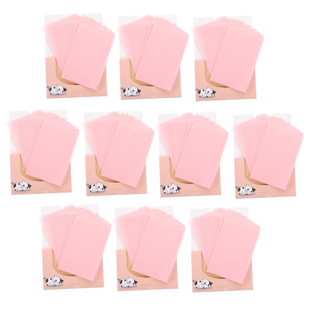 BEBEMOKO 10 Boxes Portable Facial Oil Blotting Papers for Oily Skin Soft Absorbing Tissues for Men and Women Oil Control Classic Unisex Design Convenient Travel