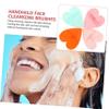 Beaupretty 4pcs Manual Facial Cleansing Brush Soft Exfoliator for Blackhead Removal and Skin Care with Long Handle Design Multi Color for Home Beauty Salon and Travel Use view 3