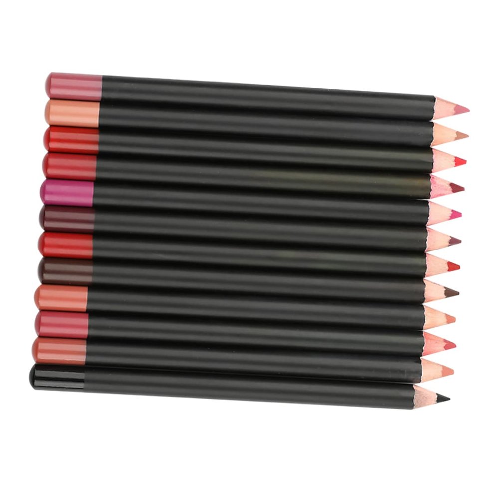 BELLIFFY 12pcs Matte Lip Liner Pencils Smooth Lip Shaping Makeup Portable and Easy to Use for Precise Outlining and Wear