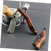 COMPUKAS Portable Beard Trimming Tool with Natural Wood Handle Clip Razor Head Compact Lightweight Design for Mens Grooming and Travel Use view 3
