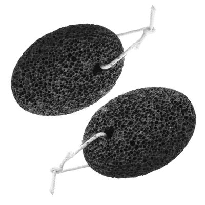 ARTSEWPLY 2pcs Pumice Stone Foot Scrubber for Callus Removal Natural Hard Skin Remover for Exfoliation Feet Care Accessory for Soft Heels and Corns Black