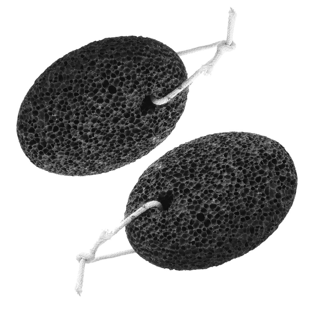 ARTSEWPLY 2pcs Pumice Stone Foot Scrubber for Callus Removal Natural Hard Skin Remover for Exfoliation Feet Care Accessory for Soft Heels and Corns Black