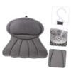 Baluue Grey Bath Tub Pillow with Strong Suction Cups Ergonomic Mesh Bathroom Neck Cushion for Spa and Travel Foldable and Comfortable Headrest for All Bathtubs view 3